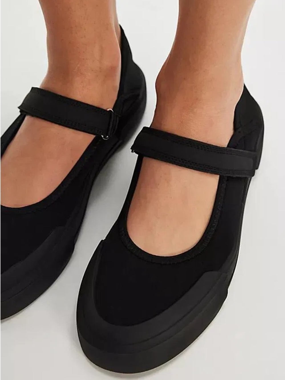 Free People Black Sporty Mary Jane Strap Flats Size 38